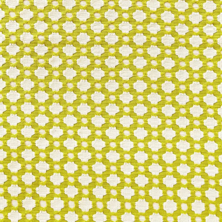 Schumacher 65680 Betwixt Chartreuse / Ivory fabric swatch