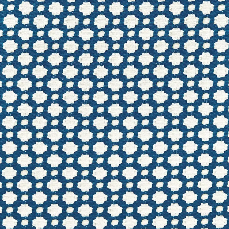 Schumacher 65681 Betwixt Indigo/Ivory fabric swatch