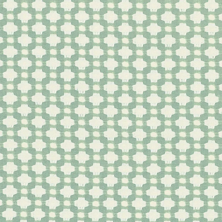 Schumacher 62615 Betwixt Water/Ivory fabric swatch