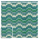 Schumacher 78791 Bezique Flamestitch Velvet Blue & Green fabric swatch