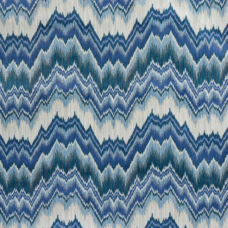 Schumacher 78792 Bezique Flamestitch Velvet Lapis fabric swatch