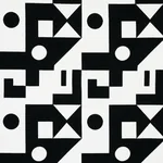 Schumacher 75690 Binary Embroidery Black fabric swatch