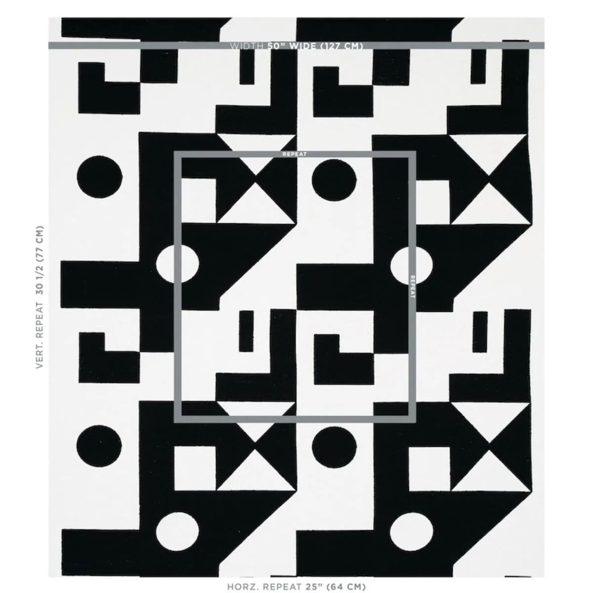 Schumacher 75690 Binary Embroidery Black fabric swatch