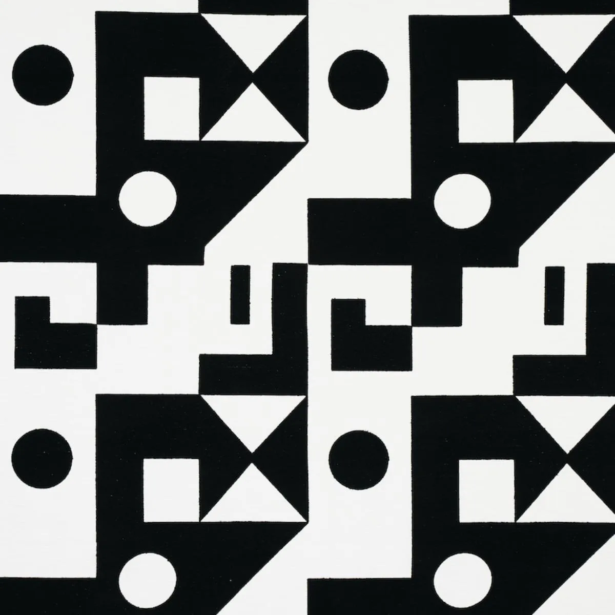 Schumacher 75690 Binary Embroidery Black fabric swatch