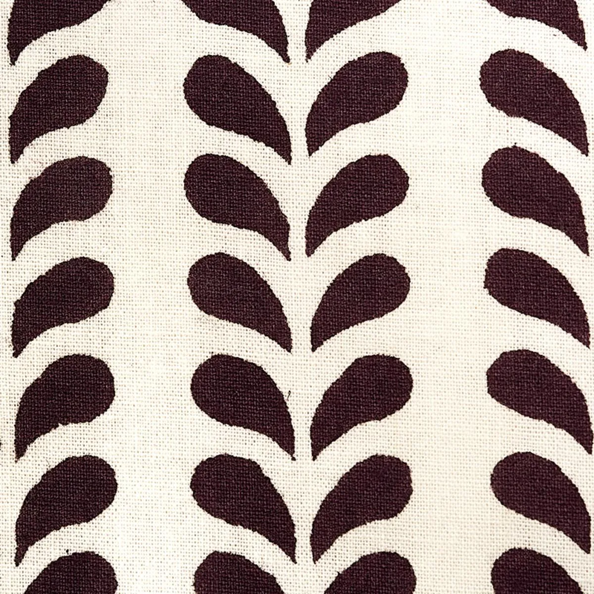 Schumacher 179272 Bindi Hand Block Print Aubergine fabric swatch
