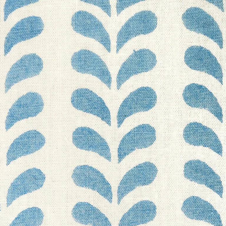 Schumacher 179270 Bindi Hand Block Print Blue fabric swatch