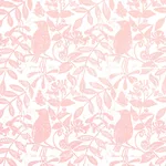 Schumacher 179210 Bird & Bee Pink fabric swatch