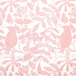 Schumacher 179210 Bird & Bee Pink fabric swatch