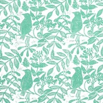 Schumacher 179211 Bird & Bee Sea Glass fabric swatch