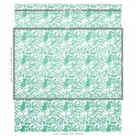 Schumacher 179211 Bird & Bee Sea Glass fabric swatch