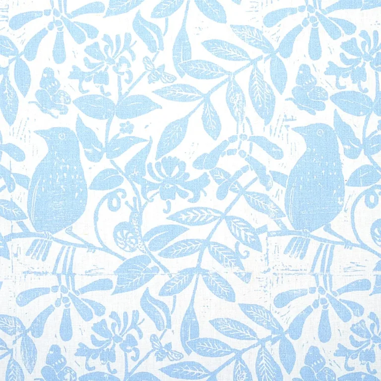 Schumacher 179212 Bird & Bee Sky fabric swatch
