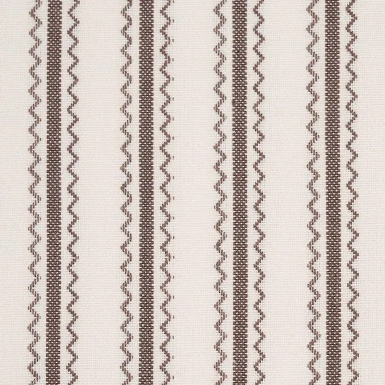 Schumacher 83704 Birdie Ticking Stripe Brown fabric swatch