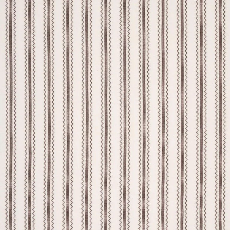 Schumacher 83704 Birdie Ticking Stripe Brown fabric swatch