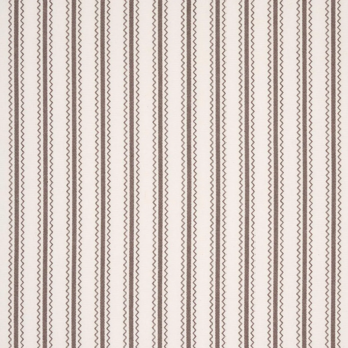 Schumacher 83704 Birdie Ticking Stripe Brown fabric swatch