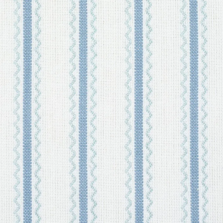 Schumacher 83701 Birdie Ticking Stripe China Blue fabric swatch