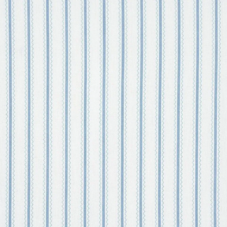 Schumacher 83701 Birdie Ticking Stripe China Blue fabric swatch