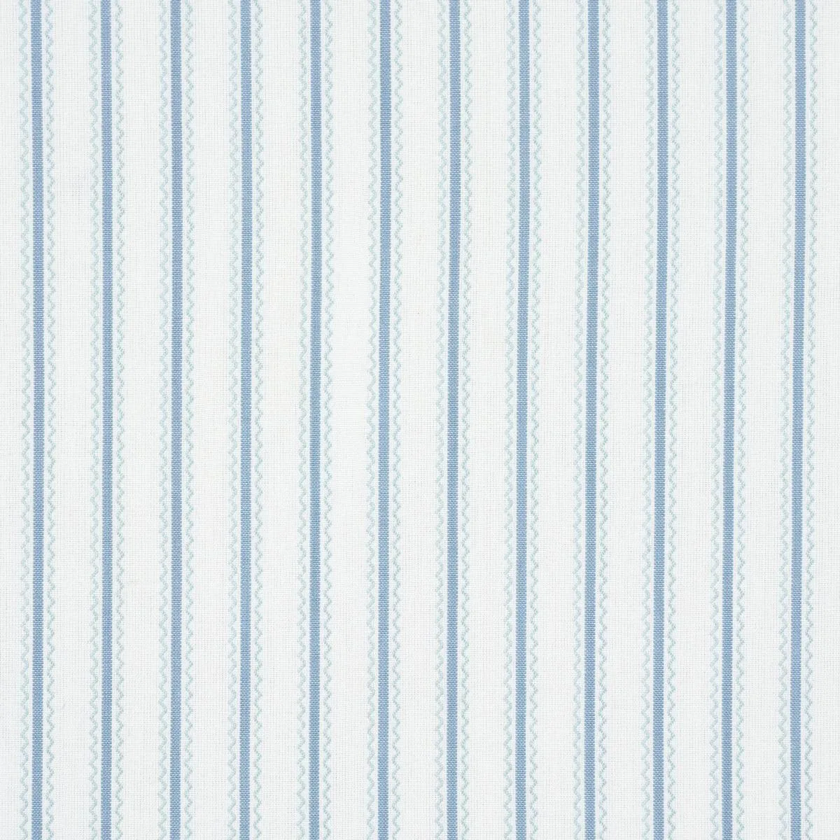 Schumacher 83701 Birdie Ticking Stripe China Blue fabric swatch