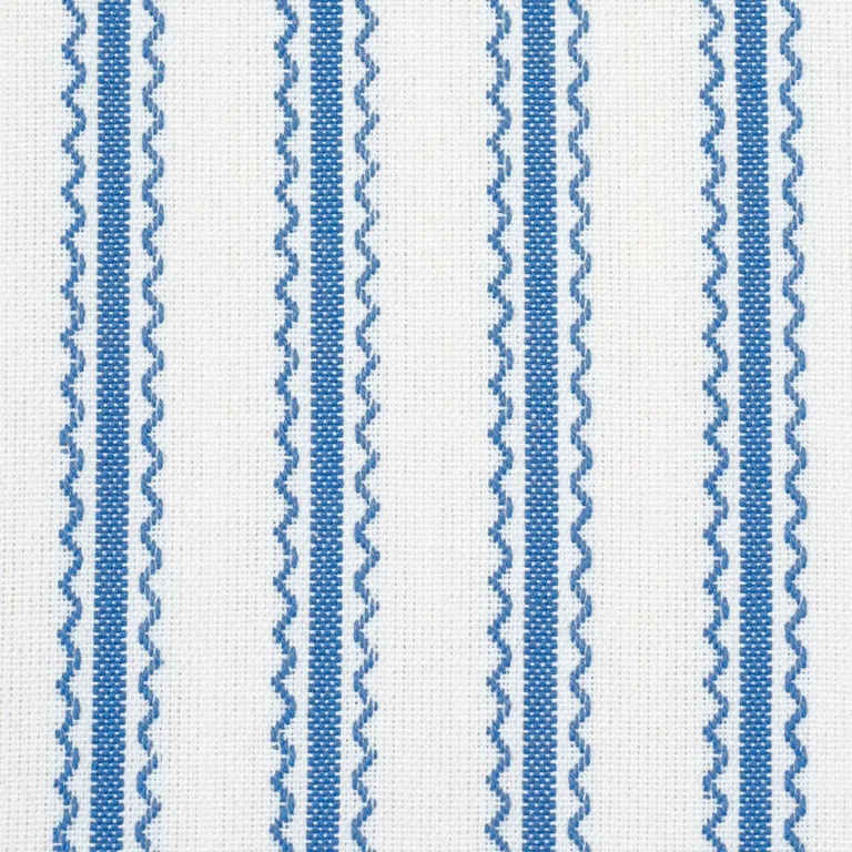 Schumacher 83702 Birdie Ticking Stripe Indigo fabric swatch