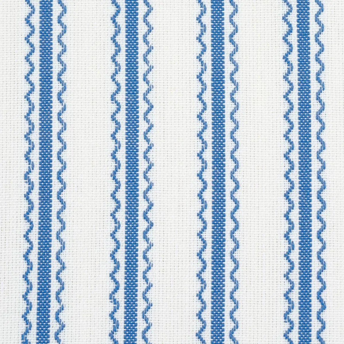 Schumacher 83702 Birdie Ticking Stripe Indigo fabric swatch