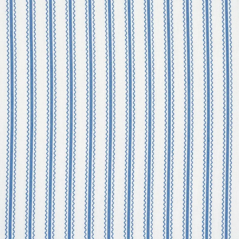 Schumacher 83702 Birdie Ticking Stripe Indigo fabric swatch