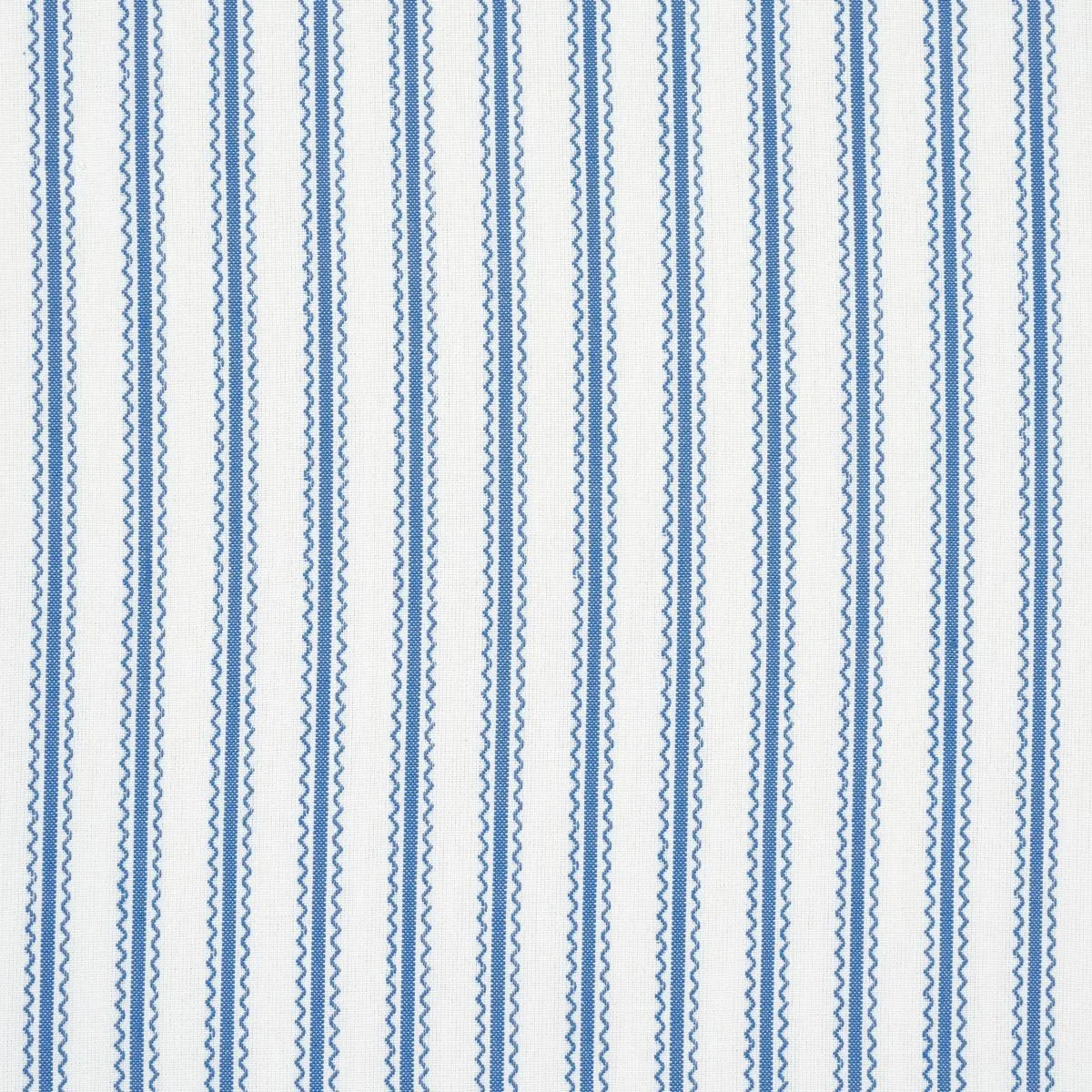 Schumacher 83702 Birdie Ticking Stripe Indigo fabric swatch
