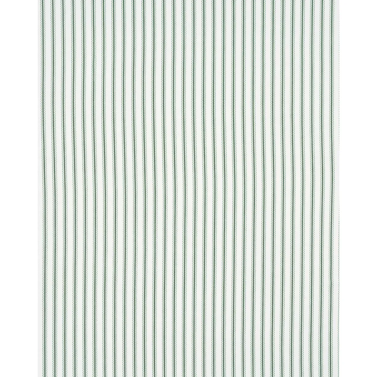 Schumacher 83700 Birdie Ticking Stripe Leaf Green fabric swatch