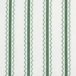 Schumacher 83700 Birdie Ticking Stripe Leaf Green fabric swatch