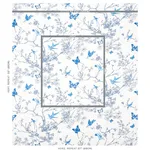 Schumacher 174761 Birds & Butterflies Porcelain fabric swatch