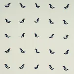 Schumacher 182380 Birds Hand Block Print Black On Natural fabric swatch