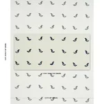Schumacher 182380 Birds Hand Block Print Black On Natural fabric swatch