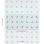 Schumacher 182381 Birds Hand Block Print Green On Sky fabric swatch