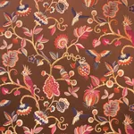 Schumacher 85111 Birds Of Paradise Woven Chestnut fabric swatch