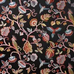 Schumacher 85110 Birds Of Paradise Woven Noir fabric swatch