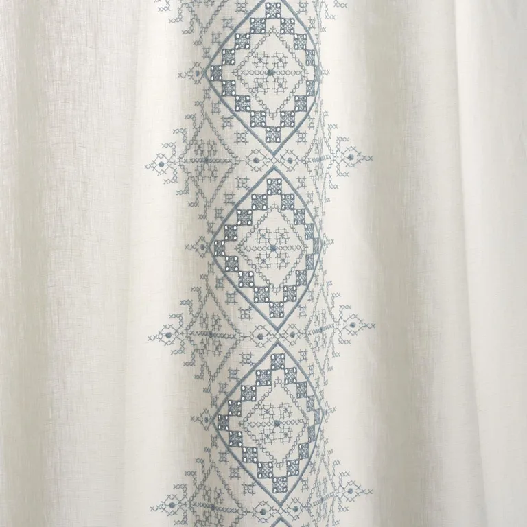 Schumacher 85120 Birgitta Sheer Sky fabric swatch