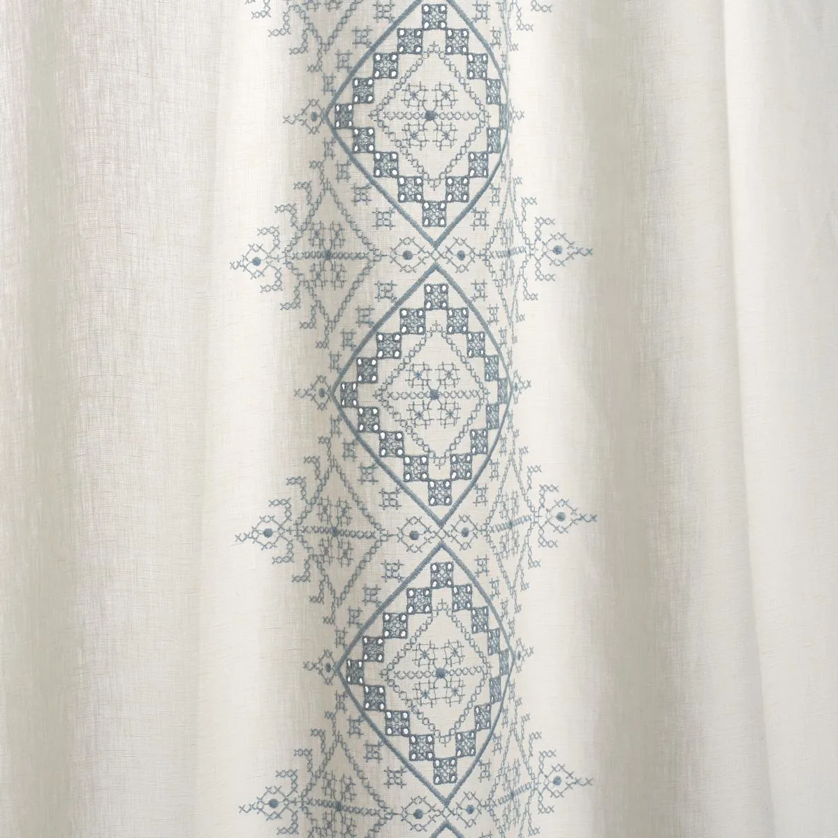 Schumacher 85120 Birgitta Sheer Sky fabric swatch