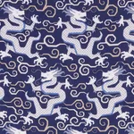 Schumacher 179000 Bixi Dragon Blue fabric swatch