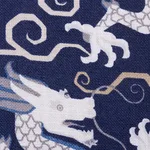 Schumacher 179000 Bixi Dragon Blue fabric swatch
