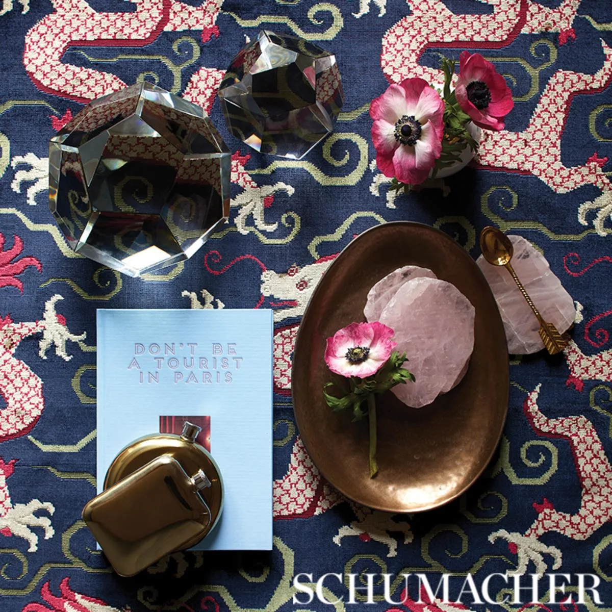 Schumacher 73970 Bixi Velvet Sapphire fabric swatch