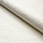 Schumacher 82021 Bizantino Quilted Weave Ivory fabric swatch