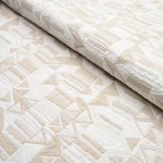 Schumacher 82022 Bizantino Quilted Weave Natural fabric swatch