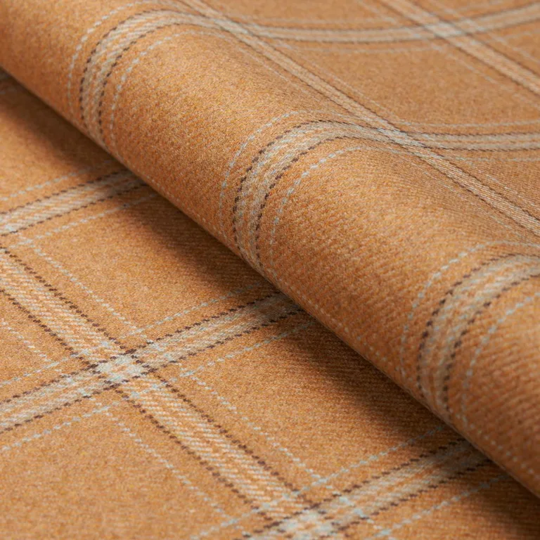 Schumacher 82341 Blackburn Merino Plaid Camel fabric swatch