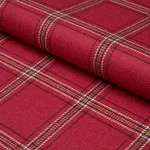 Schumacher 82345 Blackburn Merino Plaid Crimson fabric swatch