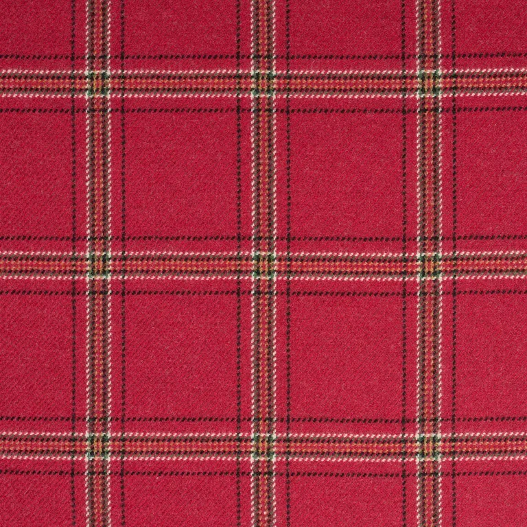Schumacher 82345 Blackburn Merino Plaid Crimson fabric swatch