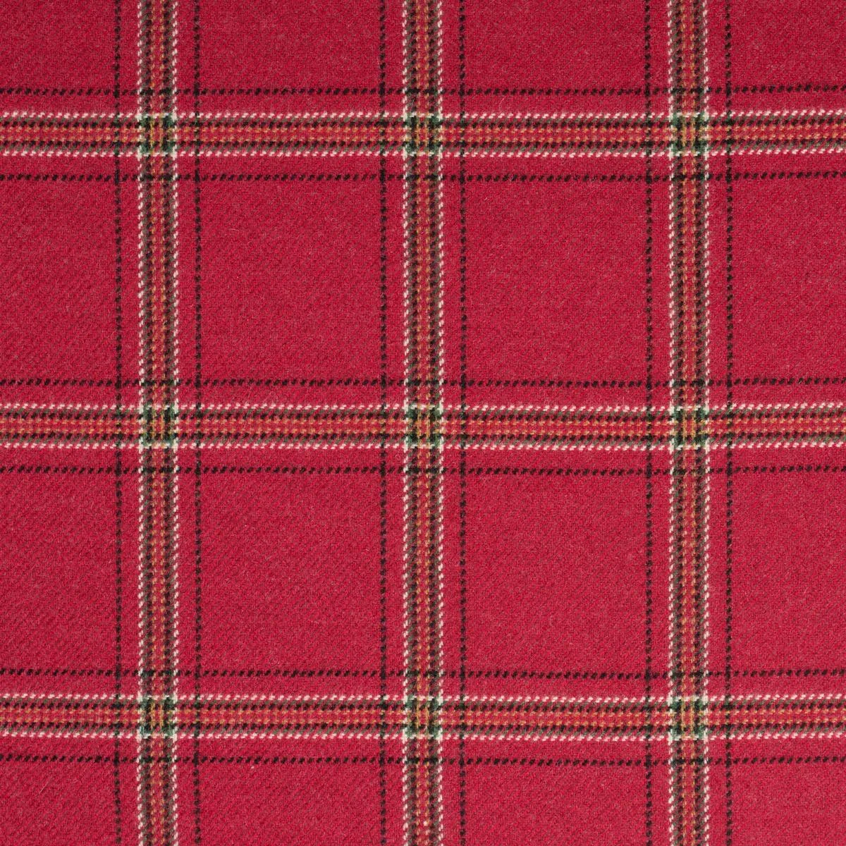 Schumacher 82345 Blackburn Merino Plaid Crimson fabric swatch