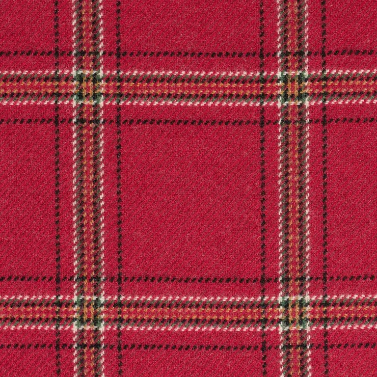 Schumacher 82345 Blackburn Merino Plaid Crimson fabric swatch