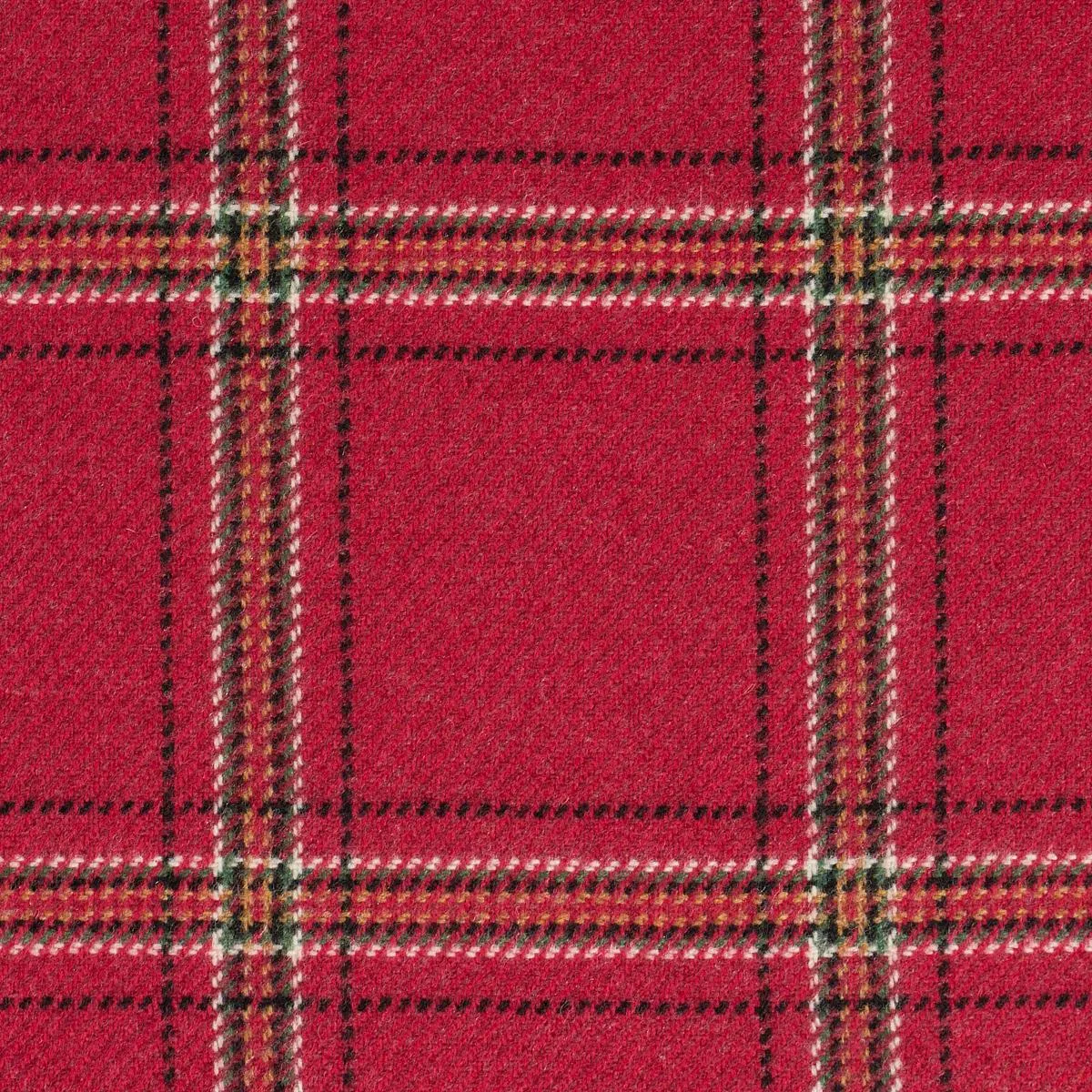 Schumacher 82345 Blackburn Merino Plaid Crimson fabric swatch