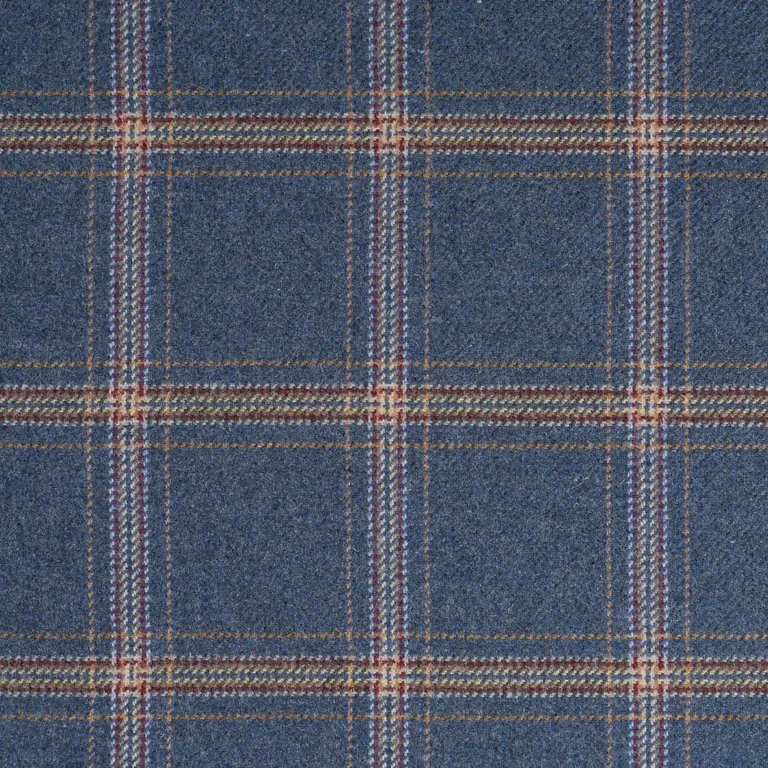 Schumacher 82346 Blackburn Merino Plaid Denim fabric swatch