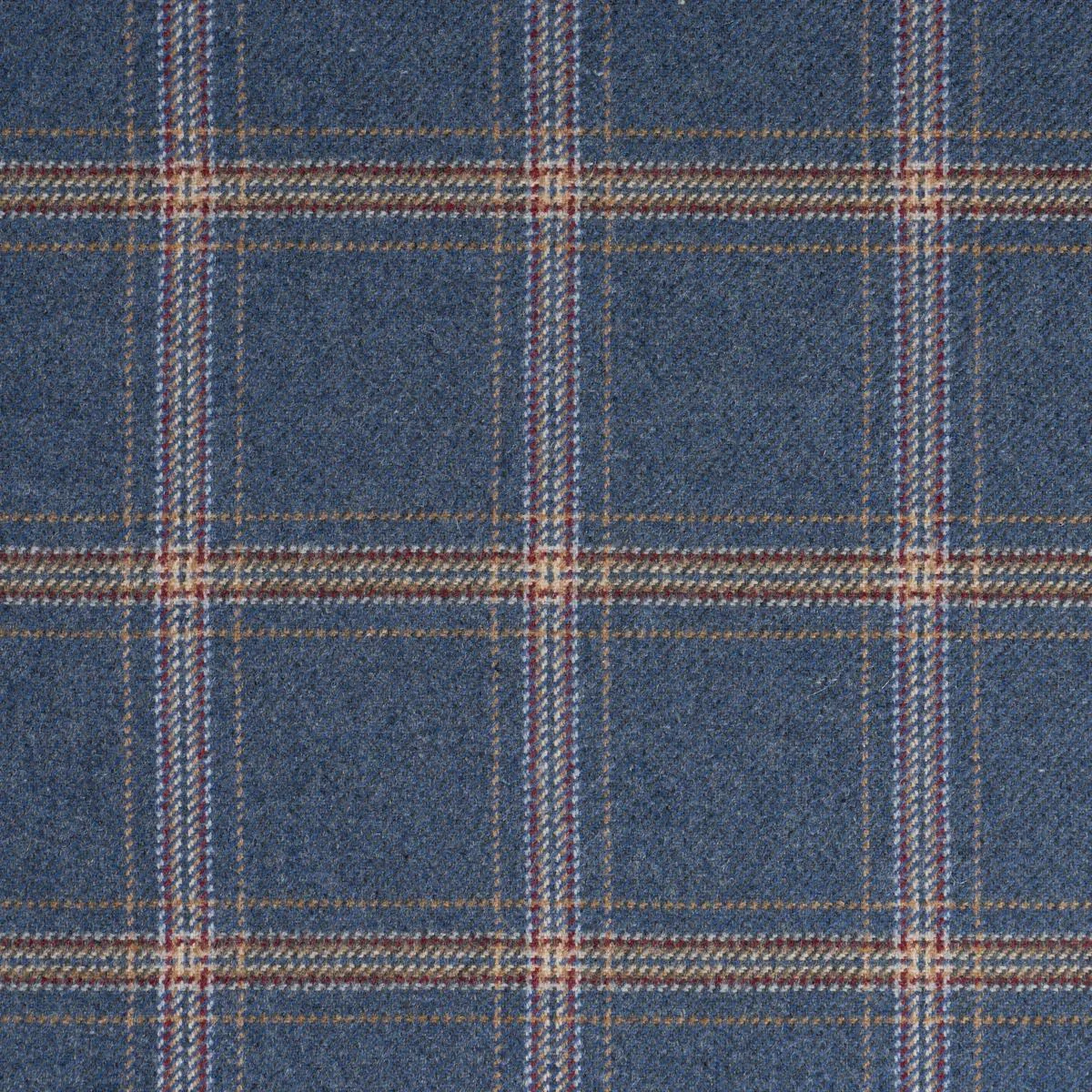 Schumacher 82346 Blackburn Merino Plaid Denim fabric swatch