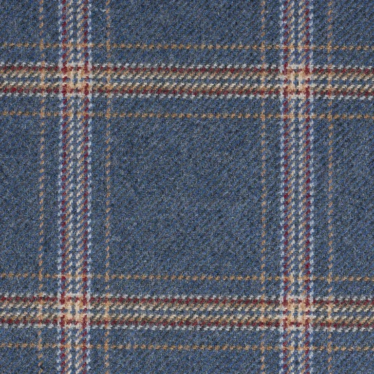 Schumacher 82346 Blackburn Merino Plaid Denim fabric swatch
