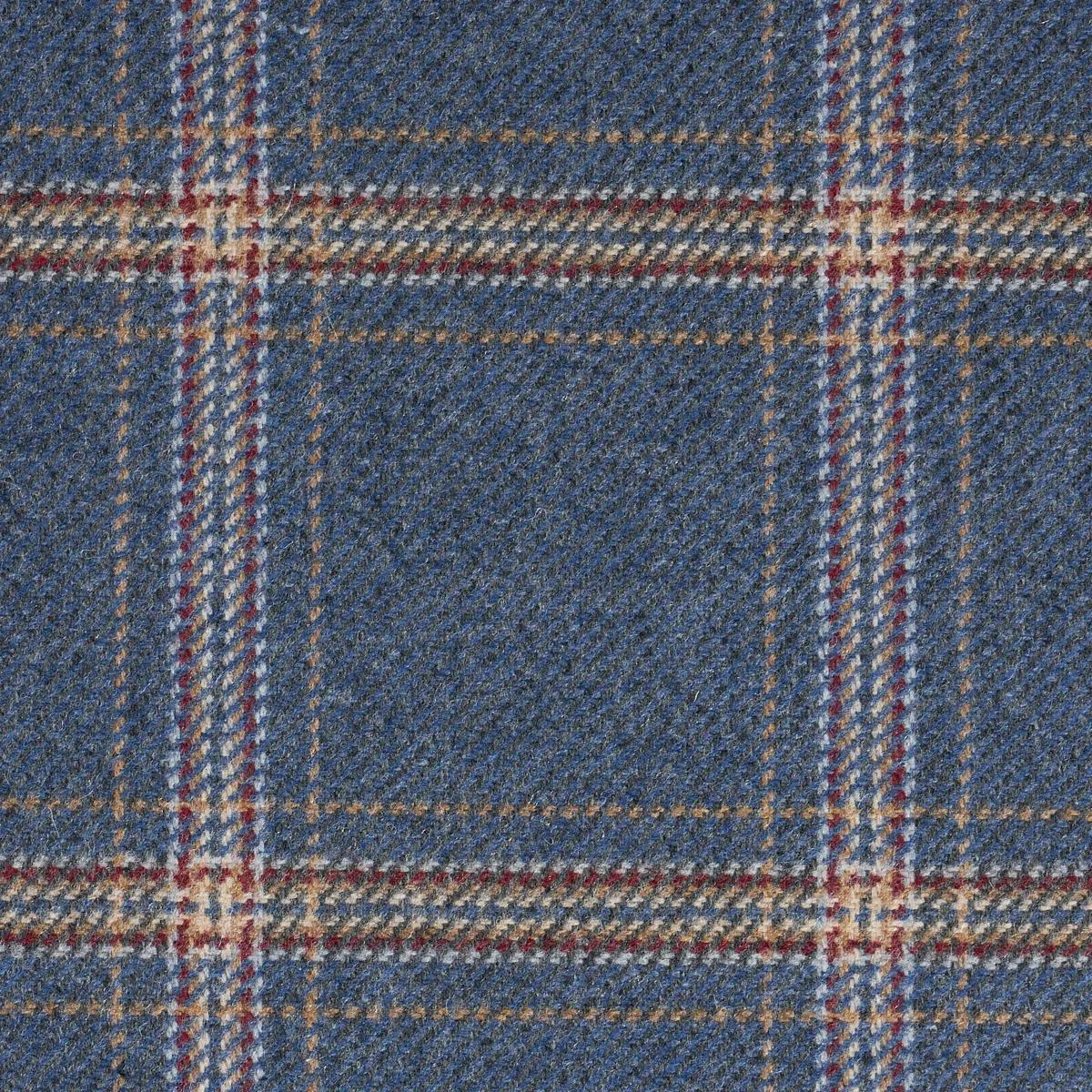 Schumacher 82346 Blackburn Merino Plaid Denim fabric swatch